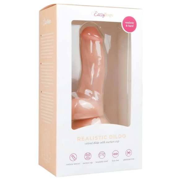 Easytoys - sugekop dildo med kugler (15cm) - naturfarvet