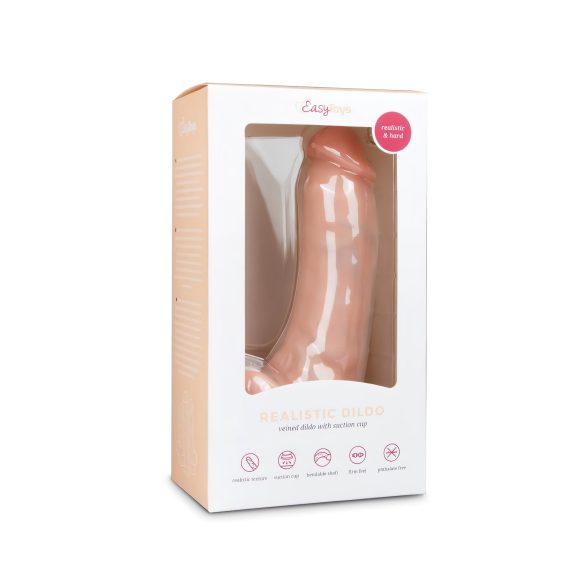 Easytoys - dildo med sugekop og testikler (20 cm) - naturfarvet