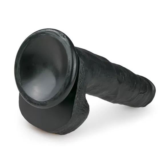 Easytoys - dildo med sugekop og testikler - 22,5 cm - sort