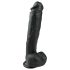 Easytoys - stor dildo med sugekop og kugler (26,5 cm) - sort