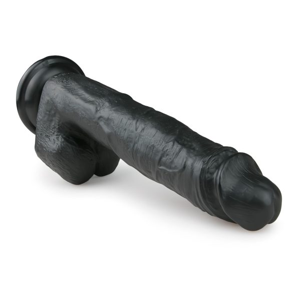 Easytoys - stor dildo med sugekop og testikler (26,5cm) - sort