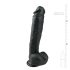 Easytoys - stor dildo med sugekop og kugler (26,5 cm) - sort