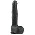 Easytoys - stor, sort dildo med sugekop og testikler (29,5 cm)