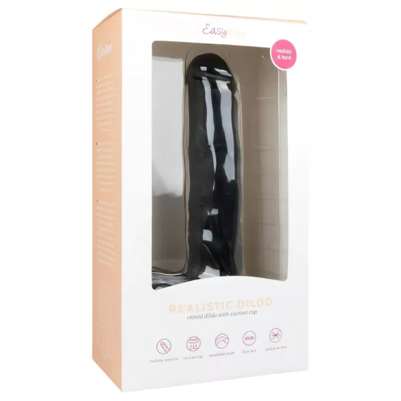 Easytoys - dildo med sugekop og testikler - stor - sort - 29,5cm