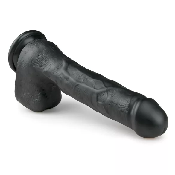 Easytoys - dildo med sugekop og testikler - stor - sort - 29,5cm