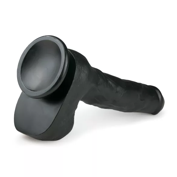 Easytoys - dildo med sugekop og testikler - stor - sort - 29,5cm