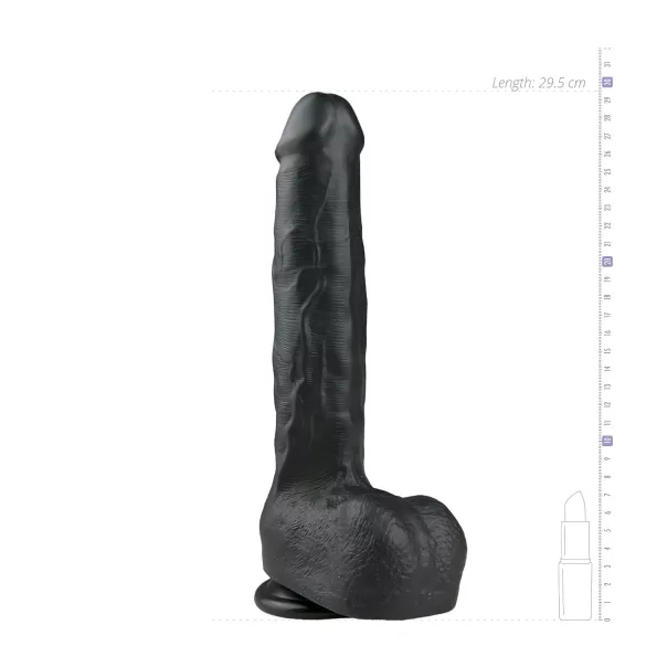 Easytoys - dildo med sugekop og testikler - stor - sort - 29,5cm