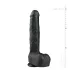 Easytoys - dildo med sugekop og testikler - stor - sort - 29,5cm
