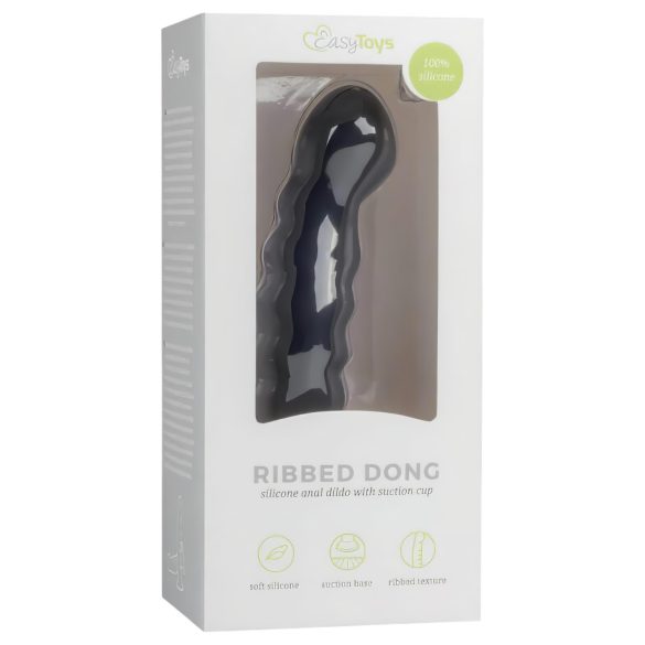 Easytoys Ribbed - sugedims dildo (14 cm) - sort