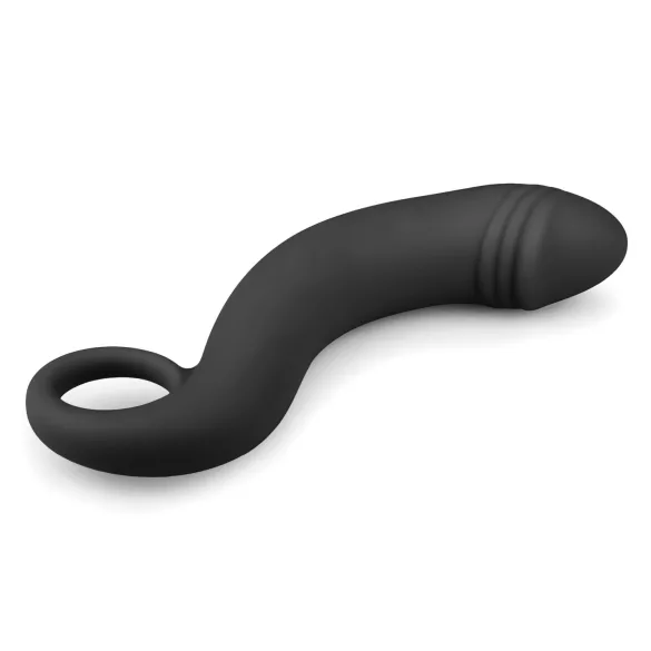 EasyToys - analdildo med bøjning - silikone - sort