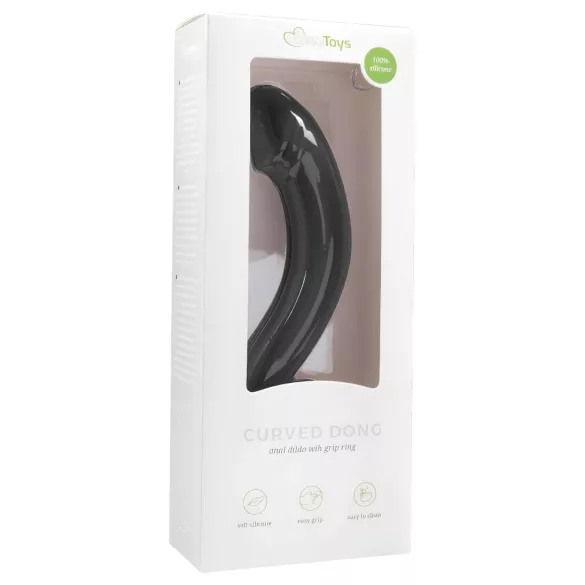 EasyToys - analdildo med bøjning - silikone - sort