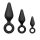 Easytoys - sæt med 3 anale ringplugs (sort)