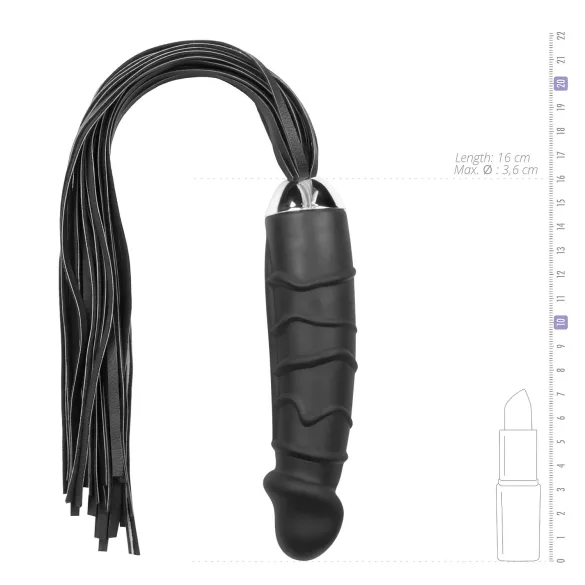 Easytoys - flogger og dildo - silikone - sort