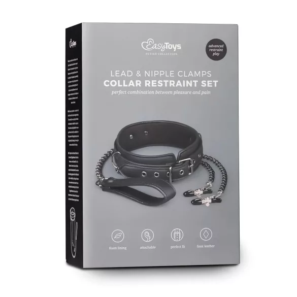 Easytoys - brystvorteklemmer og halsbånd sæt med line - 4 dele