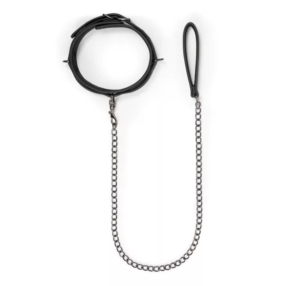 Easytoys - fetichalsbånd med line - sort