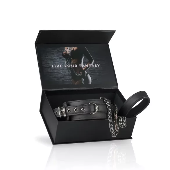Easytoys - fetichalsbånd med line - sort