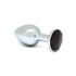 Rimba XS - sort black-sten metal anal plug (sølv)