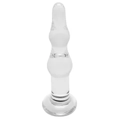 Rimba Dolly - analdildo i glas - bølget - gennemsigtig