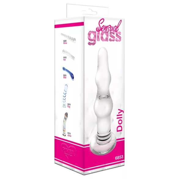 Rimba Dolly - analdildo i glas - bølget - gennemsigtig