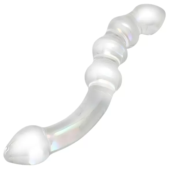 Rimba Dolly - analdildo i glas - bølget - gennemsigtig