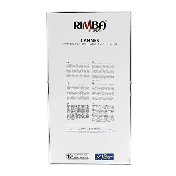 Rimba Cannes - vibratoræg med fjernbetjening - genopladelig - lilla