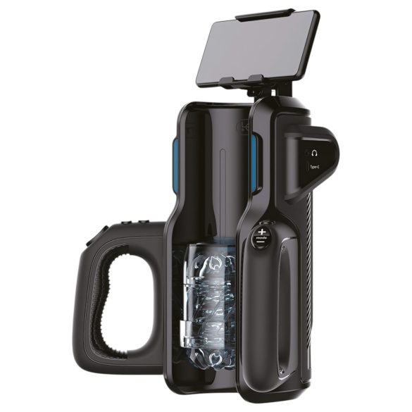 LETEN SM 500 - Op/ned-bevægelse masturbator med telefonholder (sort)