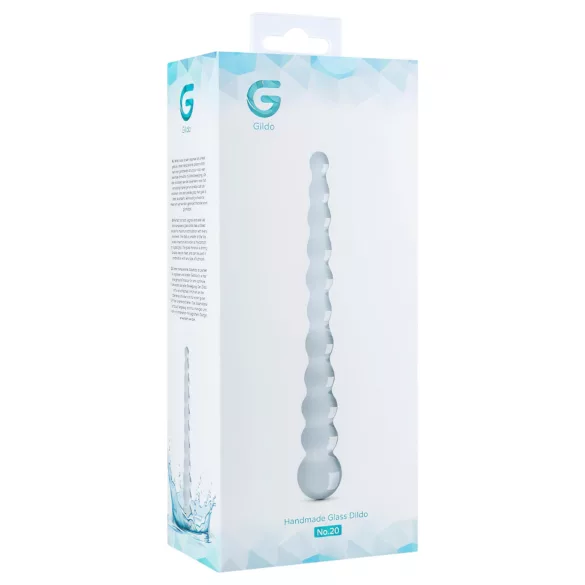 Gildo Glass No. 20 - glasdildo med perler - gennemsigtig