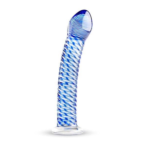 Gildo Glass No. 5 - Spiralglasdildo (klar-blå)