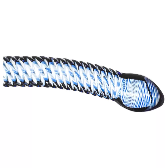 Gildo Glass No. 5 - glasdildo med spiral - transparent/blå