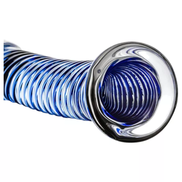 Gildo Glass No. 5 - glasdildo med spiral - transparent/blå