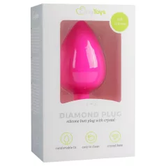 EasyToys Diamond - anal plug med hvid sten (stor, pink)