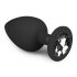 Easytoys Diamond - sort analkolbe med hvid sten (stor) - sort