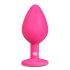Easytoys Diamond - hvid sten anal plug (medium) - pink
