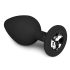 Easytoys Diamond - Anal Plug med hvide sten (medium) - sort