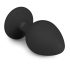 Easytoys Diamond - Anal Plug med hvide sten (medium) - sort