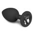 Easytoys Diamond - sort anal plug med hvid sten (lille)