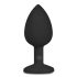 Easytoys Diamond - sort anal plug med hvid sten (lille)