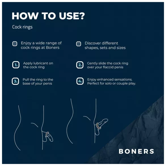 Boners - penisringsæt - 3 stk - grå