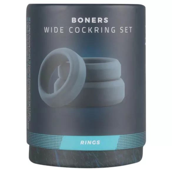 Boners - penisringsæt - 3 stk - silikone - grå