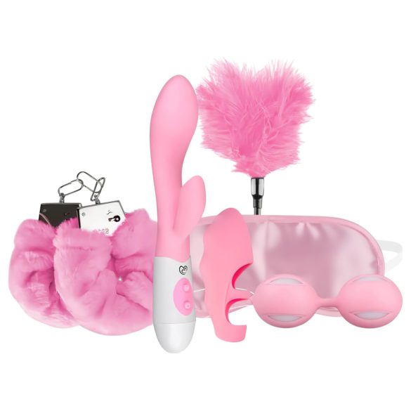 LoveBoxxx Jeg elsker Pink - Vibratorisk bindesæt (6 dele) - pink