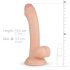 Real Fantasy Vince - dildo med testikler og forhud - 19,5 cm (natur)