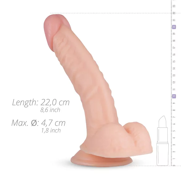 Real Fantasy Derek - realistisk dildo med pung - 22cm - naturfarve