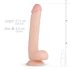 Real Fantasy Elvin - naturtro dildo med kugler - 28 cm (hudfarvet)