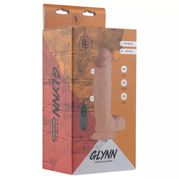 Real Fantasy Glynn - realistisk vibrator - genopladelig 25cm - natur