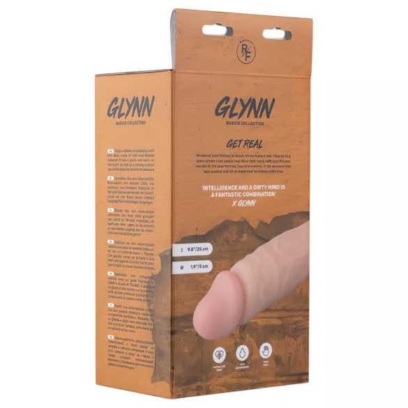 Real Fantasy Glynn - realistisk vibrator - genopladelig 25cm - natur