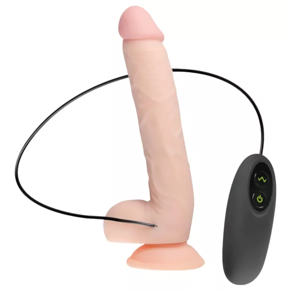 Real Fantasy Elvin - realistisk vibrator med genopladeligt batteri - 28cm natur