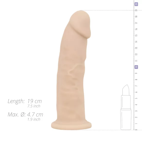 Real Fantasy Winston - dildo med vibrator og sugekop - 19cm - natur