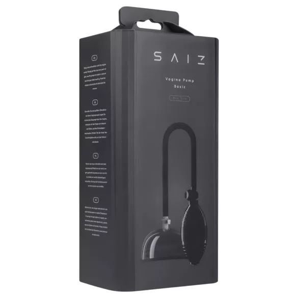 Saiz Basic - vaginapumpe - gennemsigtig/sort