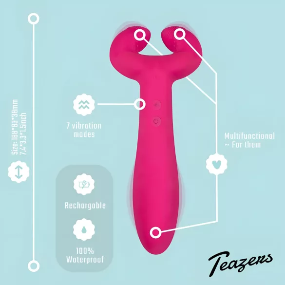 Easytoys Couple - parvibrator - genopladelig vandtæt - pink