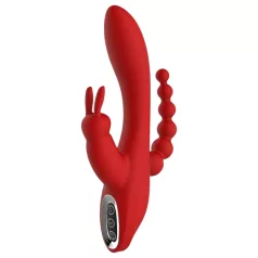   Red Revolution Hera - vibrator med 3 arme - genopladelig, vandtæt, rød
